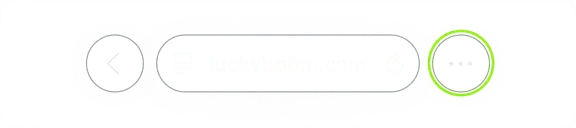 Open LuckyBoom in een mobiele browser